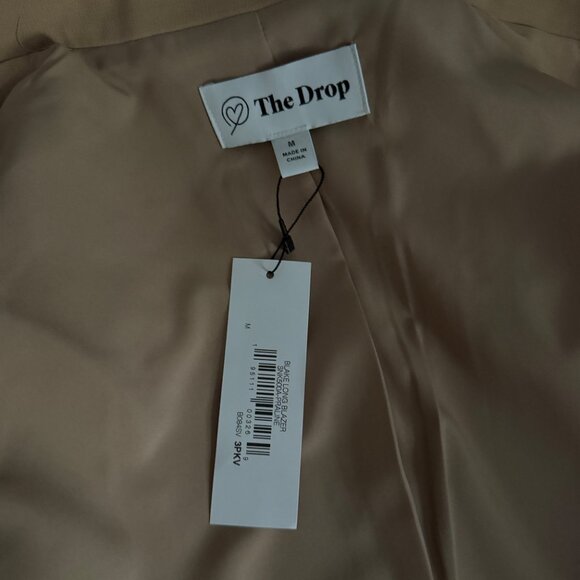 NWT The Drop Oversized Women's Blake Tan Cream Praline Long Blazer Small - Picture 9 of 10